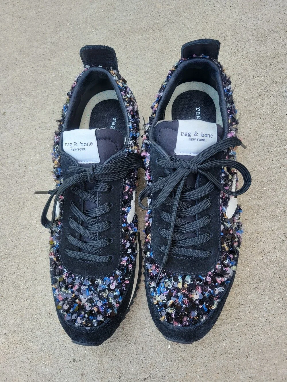 Rag and Bone Retro Runner Boucle Sequin Sneakers Womens 38.5 US 8.5